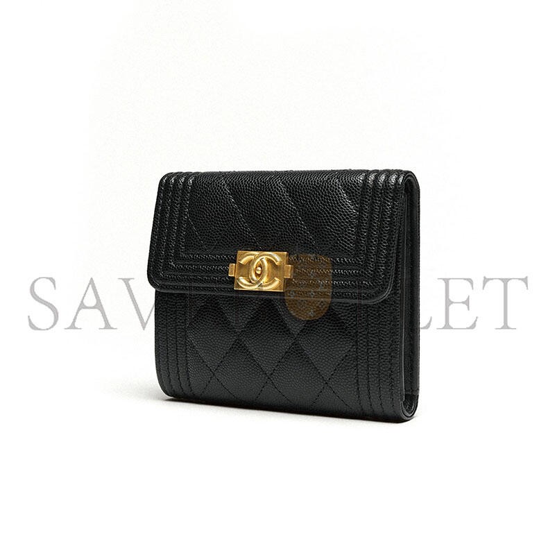 CHANEL BOY CHANEL SMALL FLAP WALLET A80734 (11.5*10.5*3cm)